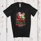 MacnyStore - Personalized Custom Name Nice To The Respiratory Therapist; Amazing Christmas Santa Watching T-Shirt