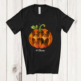 MacnyStore - Personalized Custom Name Fall Papillon Pumpkin; Happy Thanksgiving Halloween Family T-Shirt