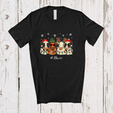 MacnyStore - Personalized Custom Name Four Santa Reindeer Cow Face; Awesome Christmas Farmer Farming T-Shirt