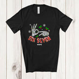 MacnyStore - Personalized Custom Name Six Seven; Humorous Christmas Skeleton Hands Teenager; Family T-Shirt