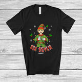 MacnyStore - Personalized Custom Name Six Seven; Humorous Christmas Lights Elf Says Teenager; Family Group T-Shirt
