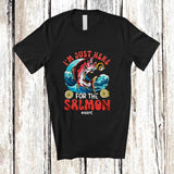 MacnyStore - Personalized Custom Name Here For The Salmon; Humorous Seafood Boil Party Fishing Food T-Shirt