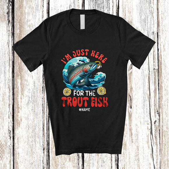 MacnyStore - Personalized Custom Name Here For The Trout Fish; Humorous Seafood Boil Party Fishing Food T-Shirt