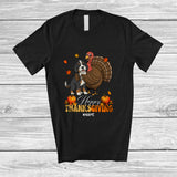 MacnyStore - Personalized Custom Name Happy Thanksgiving; Lovely Bernedoodles Hugs Turkey Fall; Friends T-Shirt