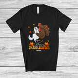 MacnyStore - Personalized Custom Name Happy Thanksgiving; Lovely Cat Hugs Turkey Fall; Friends T-Shirt