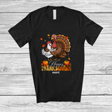 MacnyStore - Personalized Custom Name Happy Thanksgiving; Lovely Chicken Hugs Turkey Fall; Friends T-Shirt