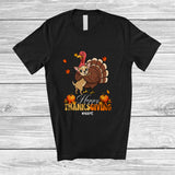 MacnyStore - Personalized Custom Name Happy Thanksgiving; Lovely Chihuahua Hugs Turkey Fall; Friends T-Shirt