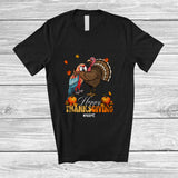 MacnyStore - Personalized Custom Name Happy Thanksgiving; Lovely Parrot Hugs Turkey Fall; Friends T-Shirt