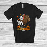 MacnyStore - Personalized Custom Name Happy Thanksgiving; Lovely Poodle Hugs Turkey Fall; Friends T-Shirt