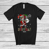 MacnyStore - Personalized Custom Name Merry Huntmas; Joyful Christmas Plaid Leopard Santa Hunting Hunter T-Shirt