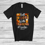 MacnyStore - Personalized Custom Name Para In Love With Teaching; Happy Thanksgiving Fall Para Teacher T-Shirt