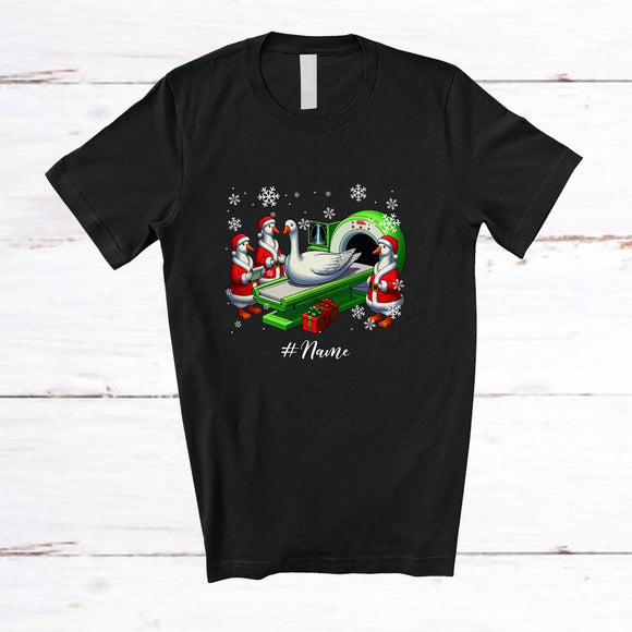 MacnyStore - Personalized Custom Name Radiology Santa Goose; Lovely Christmas X-Ray Farm Farmer; Family T-Shirt