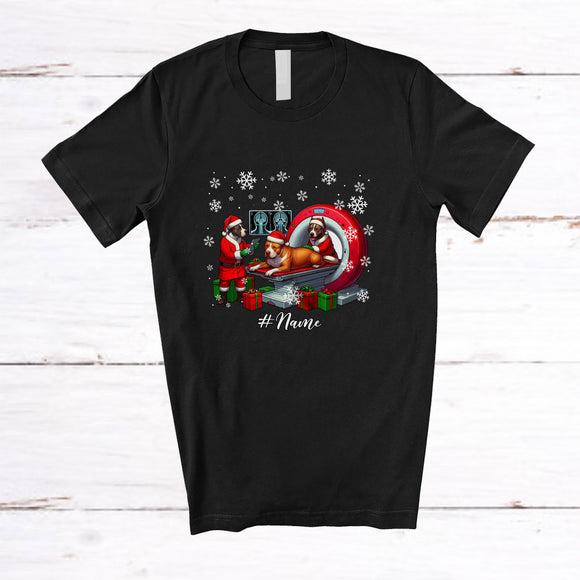 MacnyStore - Personalized Custom Name Radiology Santa Pit Bull Owner; Lovely Christmas X-Ray; Family T-Shirt