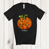 MacnyStore - Personalized Custom Name Fall Whippet Pumpkin; Happy Thanksgiving Halloween Family T-Shirt