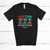 MacnyStore - Personalized Custom Name Team X-Ray; Joyful Christmas Three Skeleton Dachshund Owner Lover T-Shirt