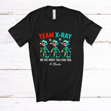 MacnyStore - Personalized Custom Name Team X-Ray; Joyful Christmas Three Skeleton Elf Owner Lover T-Shirt