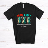 MacnyStore - Personalized Custom Name Team X-Ray; Joyful Christmas Three Skeleton Pug Owner Lover T-Shirt