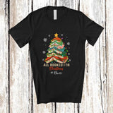 MacnyStore - Personalized Custom Name All Booked For Christmas; Joyful Books Reading; Teacher Librarian T-Shirt