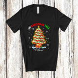 MacnyStore - Personalized Custom Name Oh Christmas Tree; Amazing Christmas Lights Tree Cake; Family Group T-Shirt