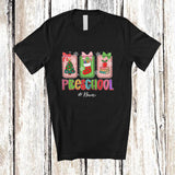 MacnyStore - Personalized Custom Name Preschool; Lovely Christmas Tree Sock Books; Teacher Appreciation T-Shirt
