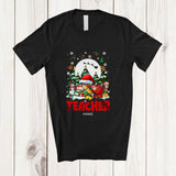 MacnyStore - Personalized Custom Name Teacher; Joyful Christmas Reindeer Snowman; Proud Jobs Family T-Shirt