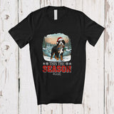 MacnyStore - Personalized Custom Name This The Season; Joyful Christmas Santa Bernedoodles Hunting Hunter T-Shirt