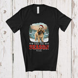 MacnyStore - Personalized Custom Name This The Season; Joyful Christmas Santa Cockapoo Hunting Hunter T-Shirt