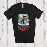 MacnyStore - Personalized Custom Name This The Season; Joyful Christmas Santa French Bulldog Hunting T-Shirt