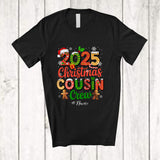 MacnyStore - Personalized Custom Name 2025 Christmas Cousin Crew; Joyful Snowing Gingerbread; Family T-Shirt