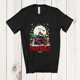 MacnyStore - Personalized Custom Name Farmer; Joyful Christmas Farmer Reindeer Snowman; Proud Jobs T-Shirt