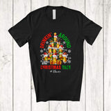 MacnyStore - Personalized Custom Name Drinkin' Around The Christmas Tree; Humorous X-mas Beer Drunker T-Shirt
