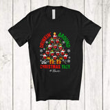 MacnyStore - Personalized Custom Name Drinkin' Around The Christmas Tree; Humorous X-mas Wine Drunker T-Shirt