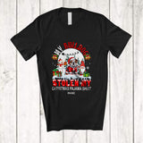MacnyStore - Personalized Custom Name Bulldog Stolen My Christmas Pajama Shirt; Joyful Moon Santa Gnome T-Shirt