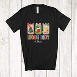 MacnyStore - Personalized Custom Name Lunch Lady Team; Lovely Christmas Sock Tree Collection; Family Group T-Shirt