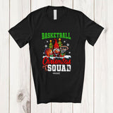 MacnyStore - Personalized Custom Name Basketball Christmas Squad; Awesome X-mas Tree Gnome Sport Player T-Shirt