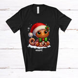 MacnyStore - Personalized Custom Name Santa Gingerbread Gecko; Amazing Christmas Snowing Animal Lover T-Shirt