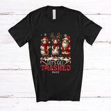MacnyStore - Personalized Custom Name Get Trashed; Lovely Christmas Three Snowman Santa Rat Trash T-Shirt