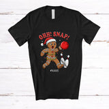 MacnyStore - Personalized Custom Name Ohh Snap; Amusing Christmas Gingerbread Playing Bowling Player T-Shirt