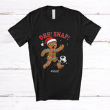 MacnyStore - Personalized Custom Name Ohh Snap; Amusing Christmas Gingerbread Playing Soccer Player T-Shirt