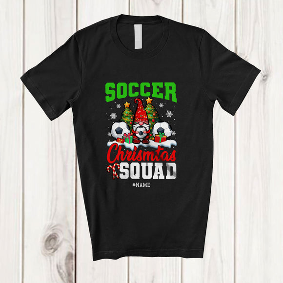 MacnyStore - Personalized Custom Name Soccer Christmas Squad; Awesome X-mas Tree Gnome Sport Player T-Shirt