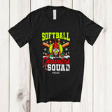 MacnyStore - Personalized Custom Name Softball Christmas Squad; Awesome X-mas Tree Gnome Sport Player T-Shirt