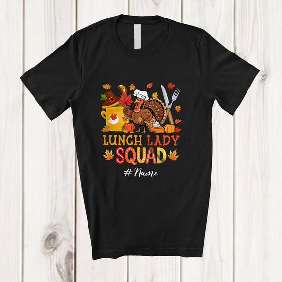 MacnyStore - Personalized Custom Name Lunch Lady Squad; Lovely Thanksgiving Turkey Lunch Lady Tools T-Shirt