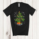 MacnyStore - Personalized Custom Name T-Rex Santa As Christmas Tree; Lovely X-mas Lights Family T-Shirt