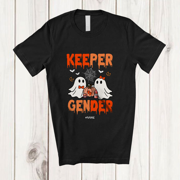 MacnyStore - Personalized Custom Name Keeper Of The Gender; Lovely Halloween Couple Boo Ghost; Pregnancy T-Shirt