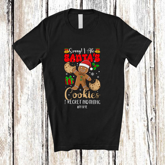MacnyStore - Personalized Custom Name Sorry I Ate Santa's Cookies; Humorous Christmas Naughty Family T-Shirt