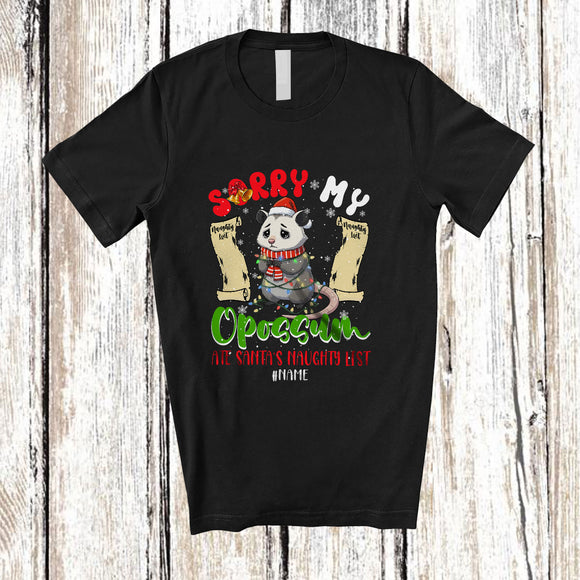 MacnyStore - Personalized Custom Name Sorry My Opossum Ate Santa's Naughty List; Joyful Christmas Family T-Shirt