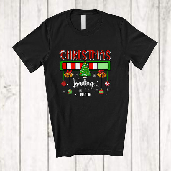 MacnyStore - Personalized Custom Name Christmas Loading; Humorous X-mas Coming Family Waiting Santa T-Shirt