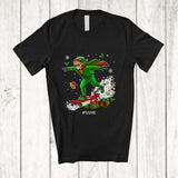 MacnyStore - Personalized Custom Name Elf Riding Skateboard; Amusing Christmas Elf Snow; Pajama Family T-Shirt