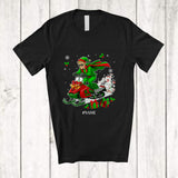 MacnyStore - Personalized Custom Name Elf Riding Snowmobile; Amusing Christmas Elf Snow; Pajama Family T-Shirt