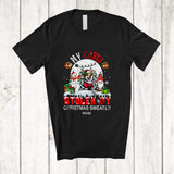 MacnyStore - Personalized Custom Name Corgi Stolen My Christmas Sweater; Joyful Moon Santa Gnome T-Shirt